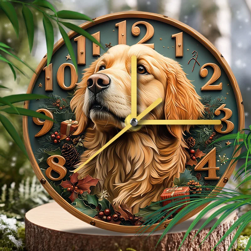 **Product Title:** Golden Retriever Pet Clock Perfect Pet Memorial Gift, Dog Lover Home Décor & Christmas Present