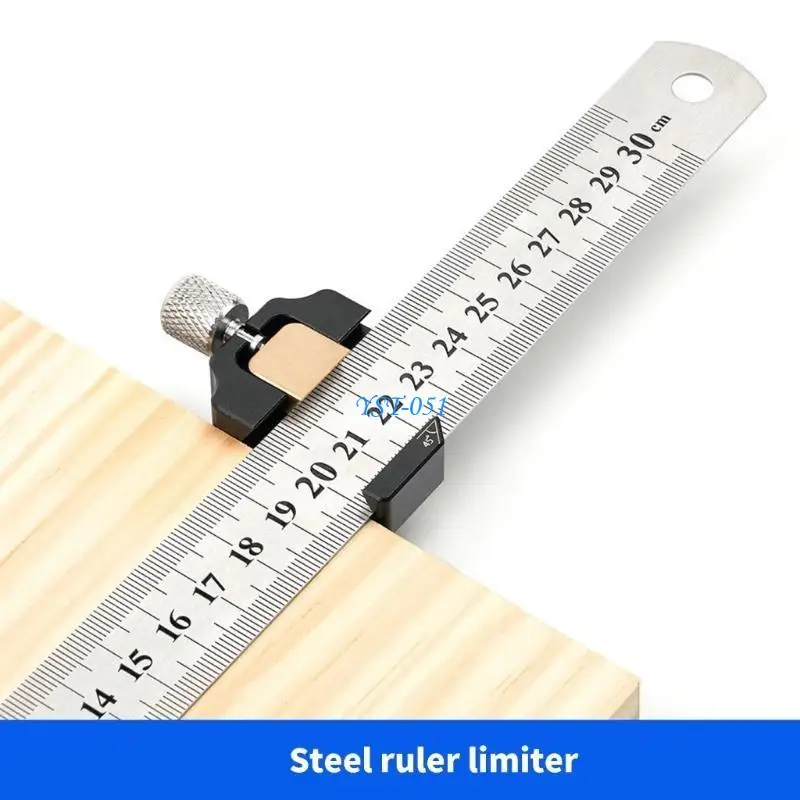 

E15A precisions Steel Scale Locator Block Easy To Read Steel Measuring Guide for Consistent Measurements In Furniture Making