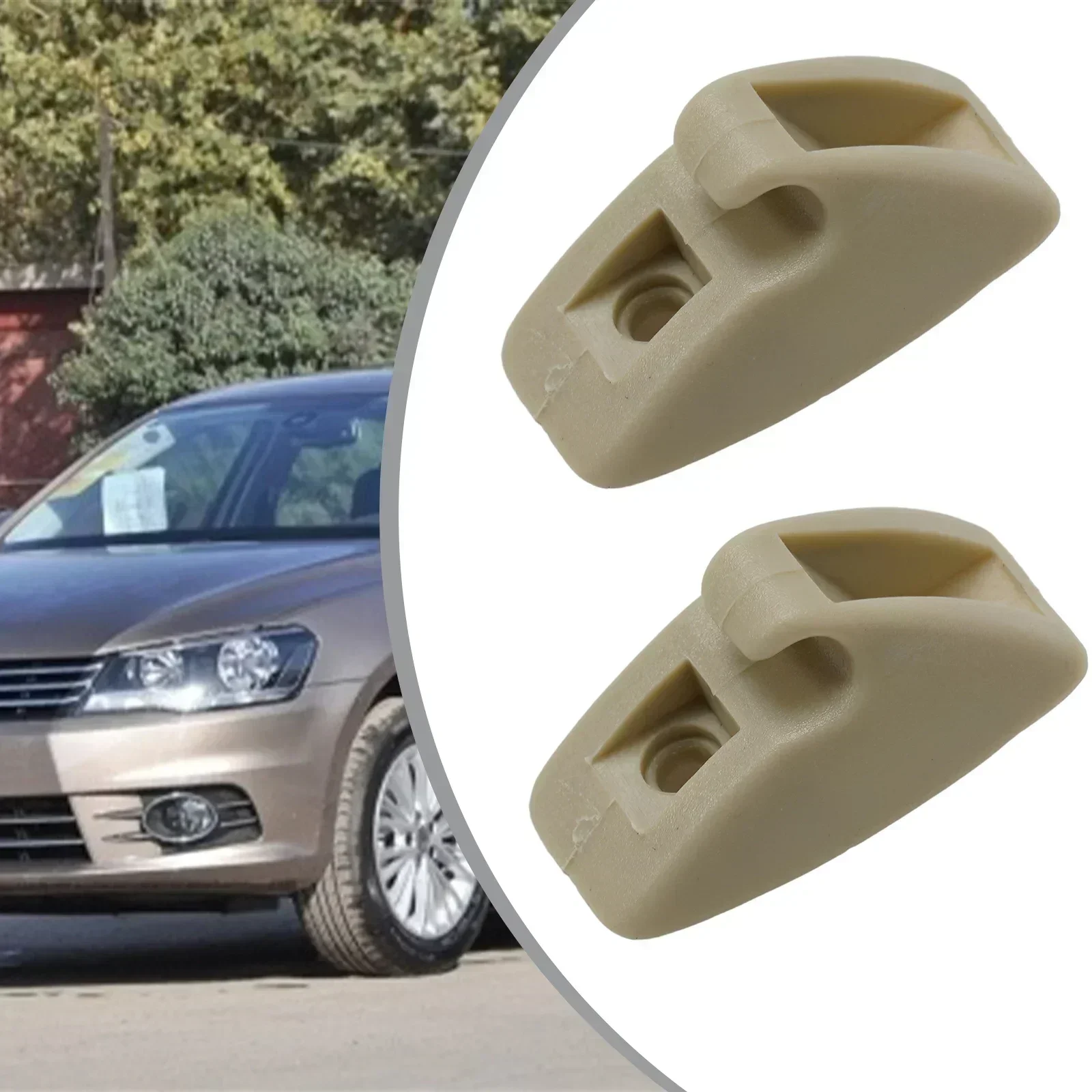 2Pcs Beige Sun Visor Support Clip Retainer Hanger Left And Right 191857559 For Rabbit MK1 MK2 79-84 For MK1 MK2 86-87