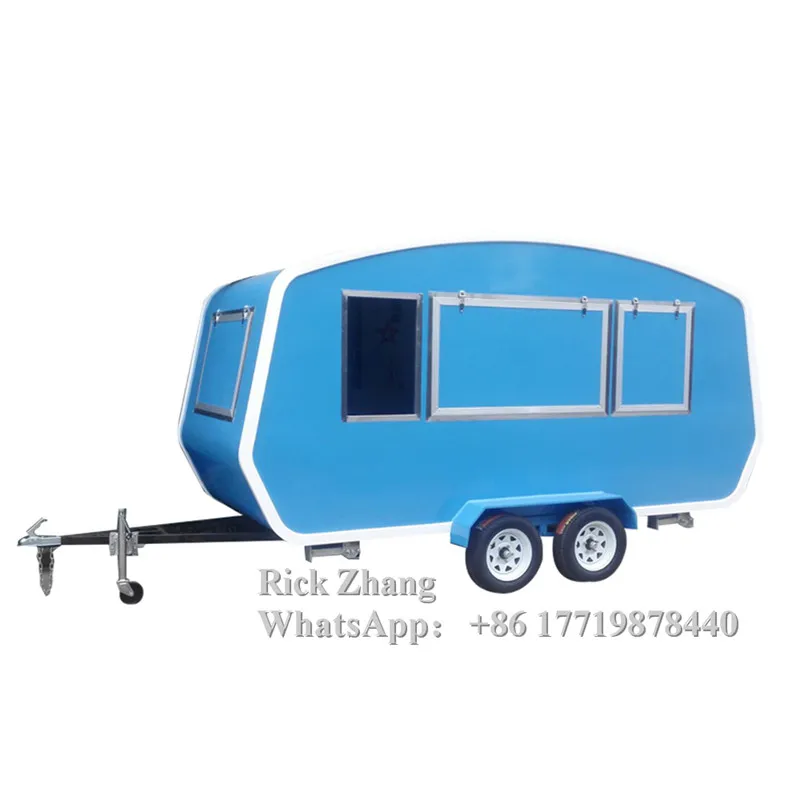 2023 Nuovo arrivato 4 m di lunghezza rimorchio per alimenti mobile chiosco per alimenti/snack rimorchio per carrello per alimenti personalizzato con attrezzatura da cucina