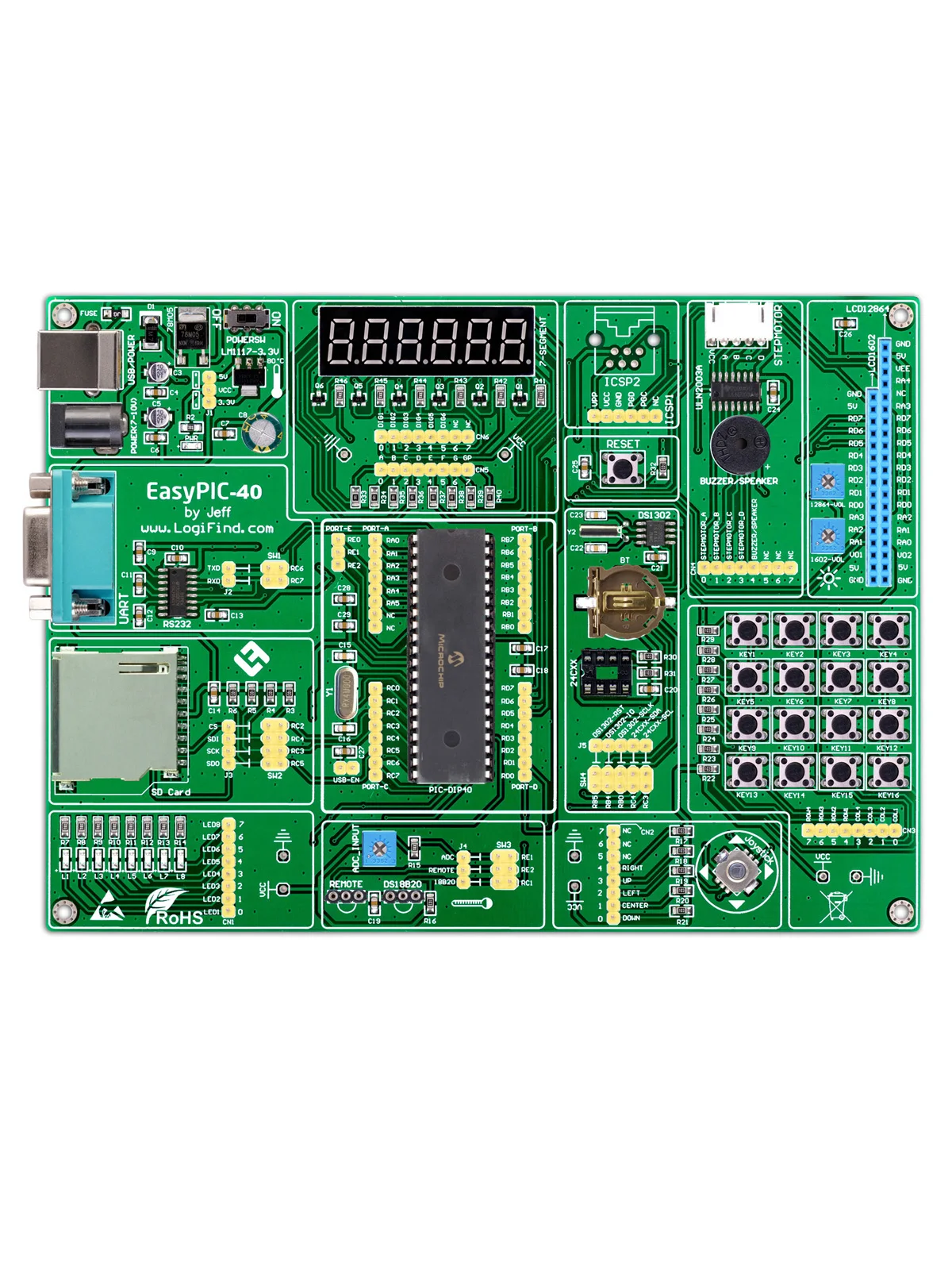 PIC18F4550 microcontroller learning and development board easyPIC-40 supports 40-pin 16/18F microcontroller PIC