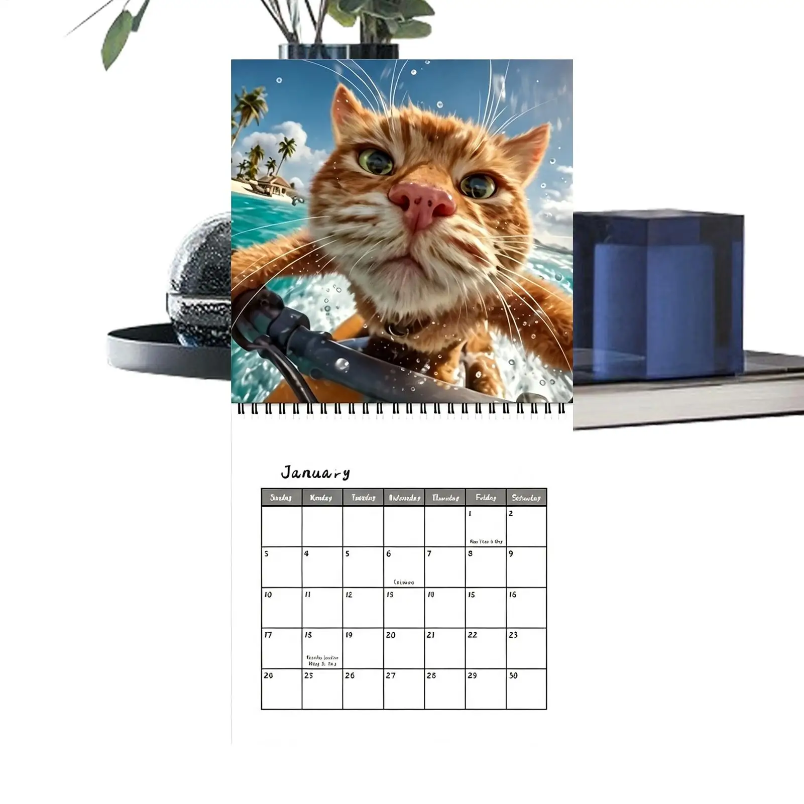 2027 Wall Cat Calendar 12-Month Schedule Managing Planner Cat Photo Wall Planner Calendar For Home Living Room Study College