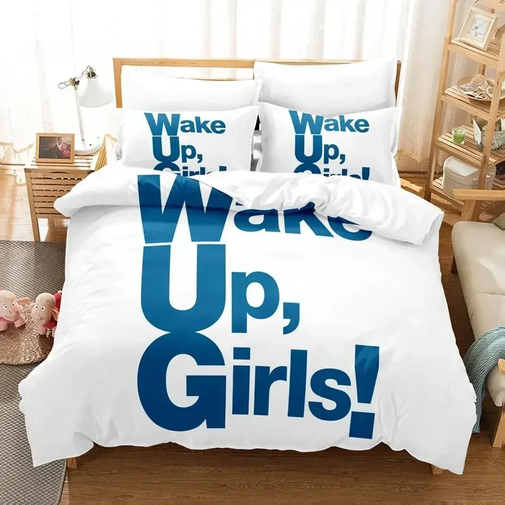 3D Print Anime Kawaii Wake Up, Girls! Bedding Set Single Twin Full Queen King Size Bed Set Adult Kid Bedroom Duvet cover Sets