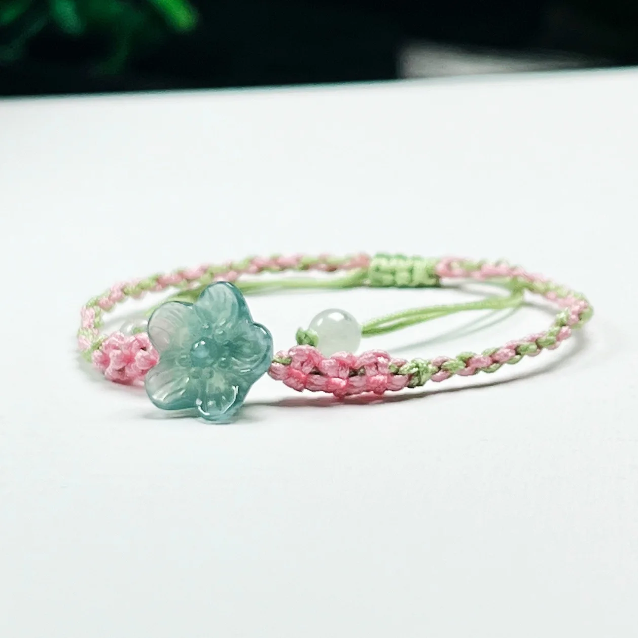 Myanmar Jadeit Blumenarmband Talismane geschnitzter Edelstein Designer Armreif echter Schmuck Charm Amulett Stein natürliche burmesische Jade