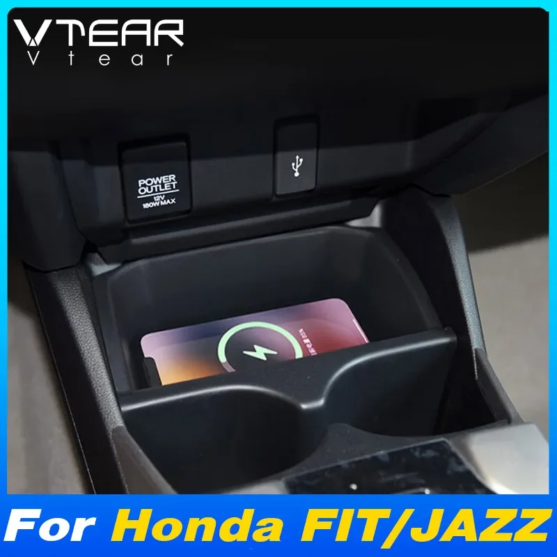 Car Wireless Charging Panel Adapter Mobile Phone Fast Wireless Charging Holder For Honda FIT JAZZ 2019-2016 Interior Accessories