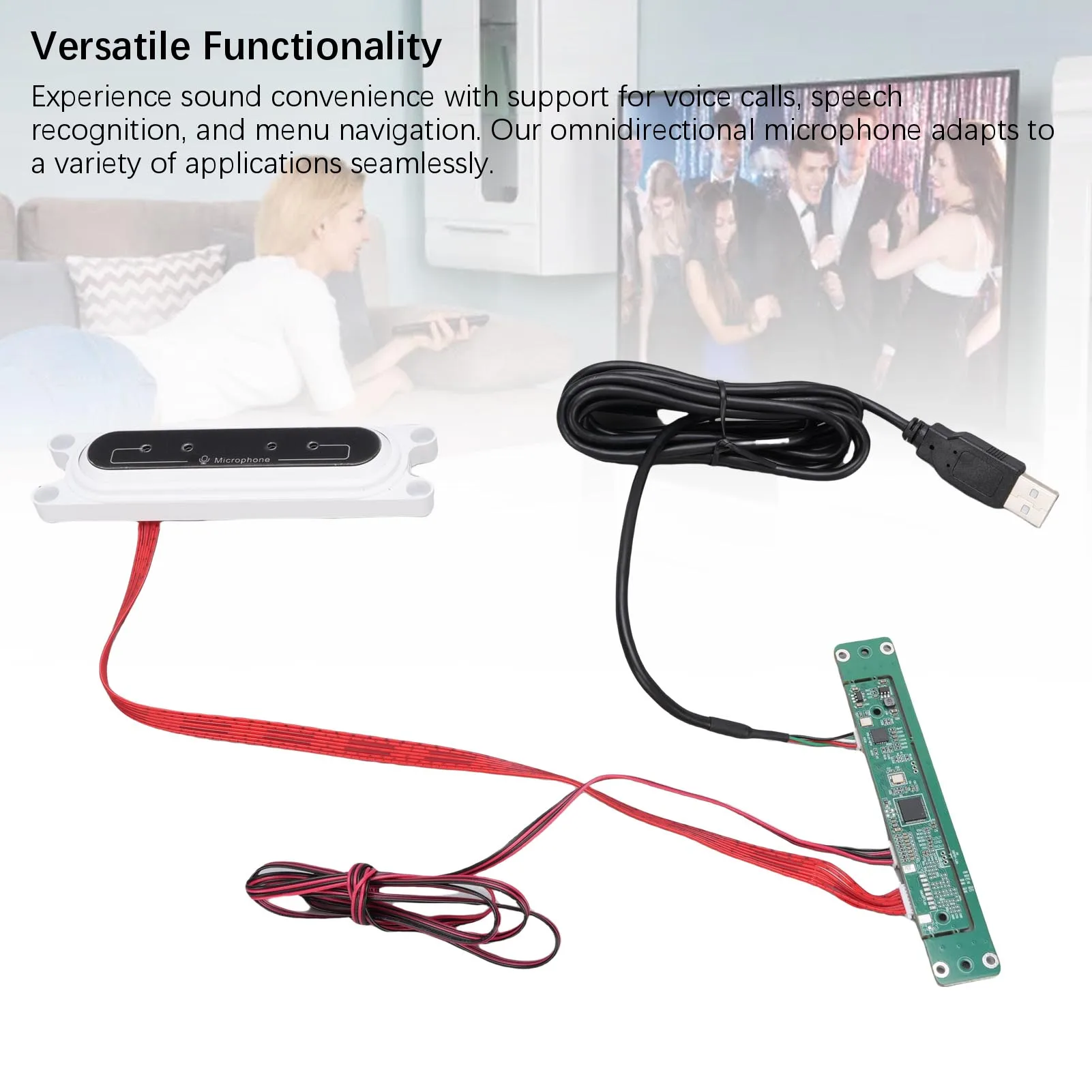 جزءا لا يتجزأ من 4 صفائف ميكروفون متعدد الاتجاهات قابل للتعديل قوس آلة التعرف على الكلام الأبيض جزءا لا يتجزأ من ميكروفون متعدد الاتجاهات