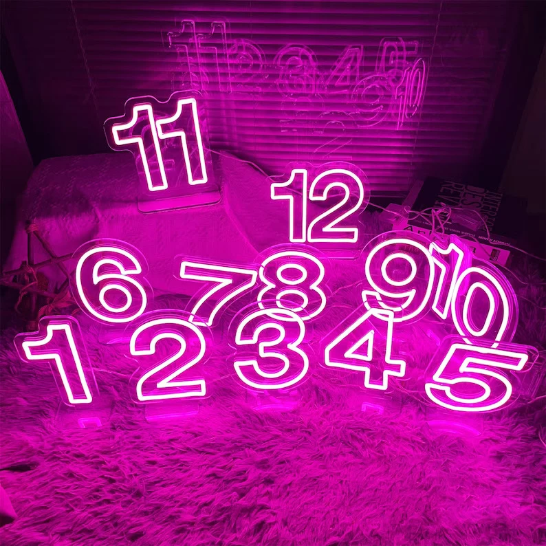 

Party supplies acrylic led neon lit table numbers with lights neon sign house number for decoration