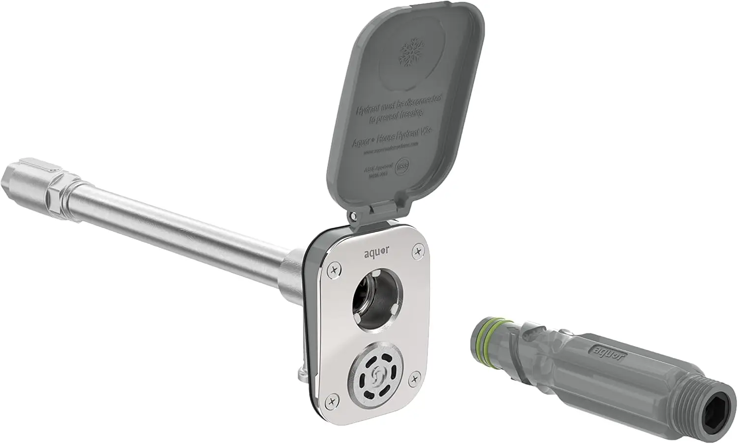 

House Hydrant V2+ Frost Free Outdoor Faucet, Anti Siphon Valve with Quick Connect, Frost Proof Flush Wall Hose Bib