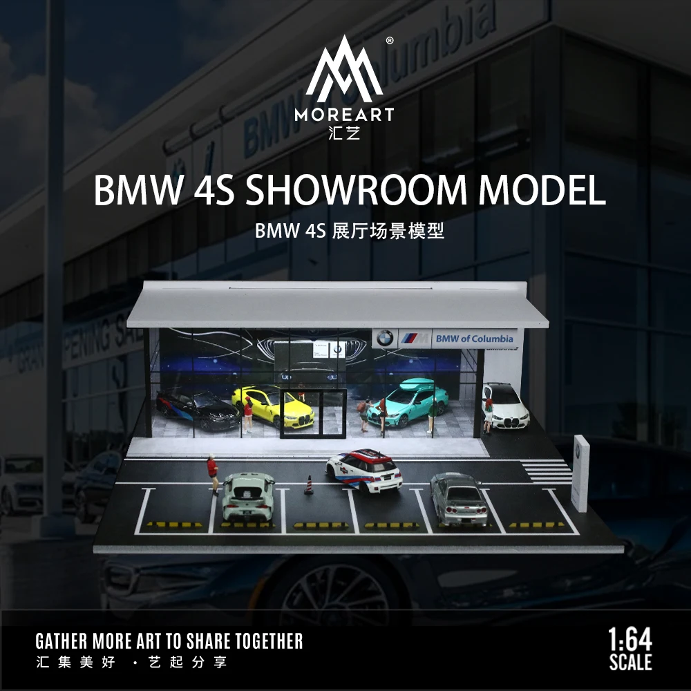 

TimeMicro/MoreArt 1:64 M Power 4S shop car showroom light version assembly scene - fast delivery