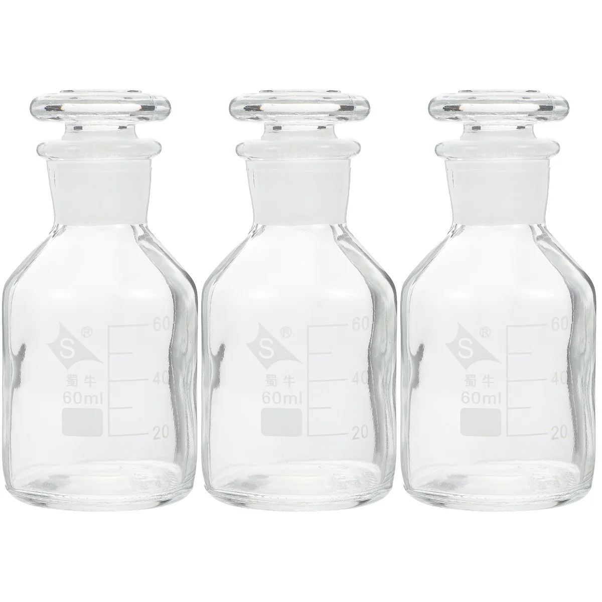 

3 Pcs Glass Reagent Bottle Chemical Storage Laboratory Wide Mouth Bottles Candy Container Chemicals Thickened