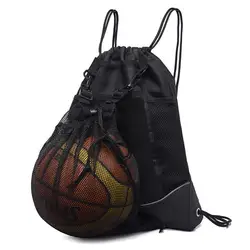 Drawstring Basketball Bag Multi Pockets Side Mesh Bag Portable Soccer Volleyball Carrier Expandable Backpack Helmet Luggage Bags