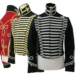 Fashion Napoleonic Military Steampunk Gothic Costume Jacket Hussar Officers Jacket For Adult Men