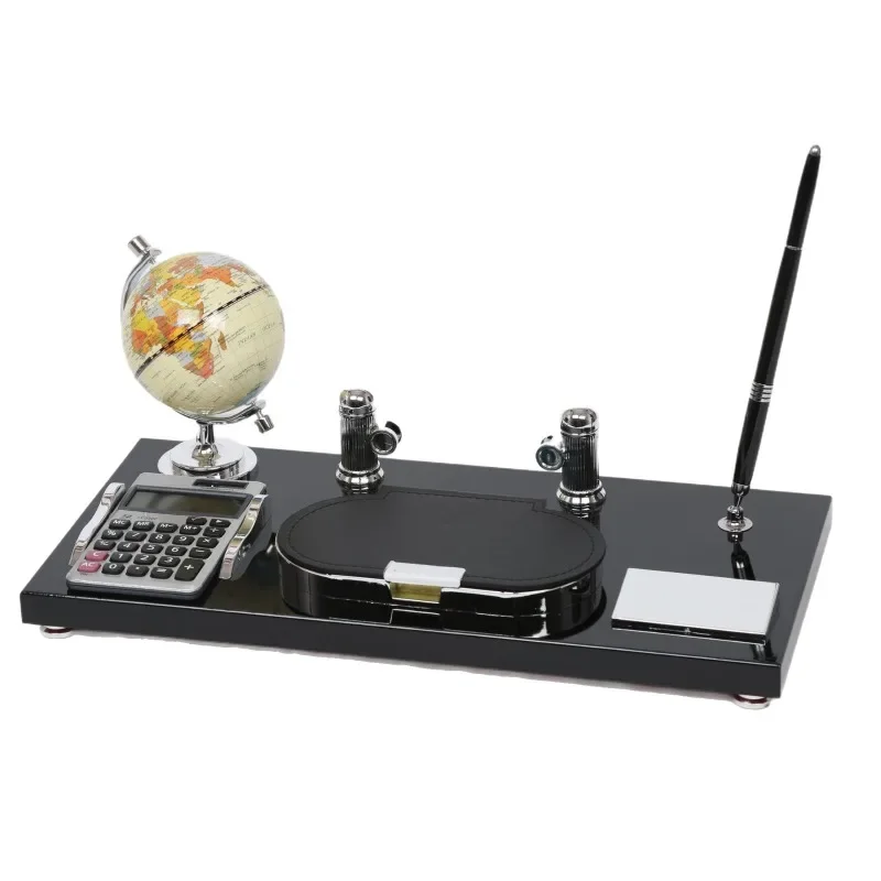 

Business style desk desk, globe computer with pen holder, practical gift ornament