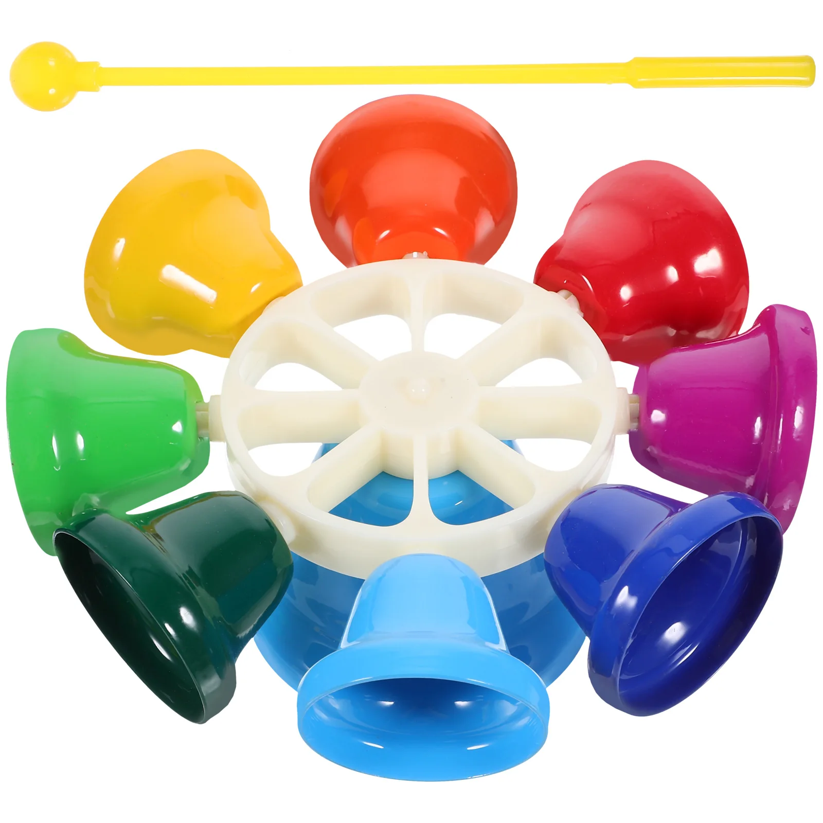 

1pc 8 Tone Melody Clock Rotating Bell Smooth Surface Safe Kids Playing Plastic Percussion Instrument Class Bell Children Music