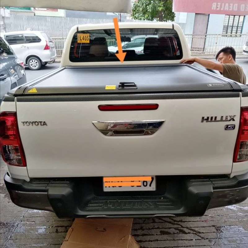 truck bed pickup roller shutter lid electric retractable tonneau cover for hilux rocco revo vigo gun125 hiace