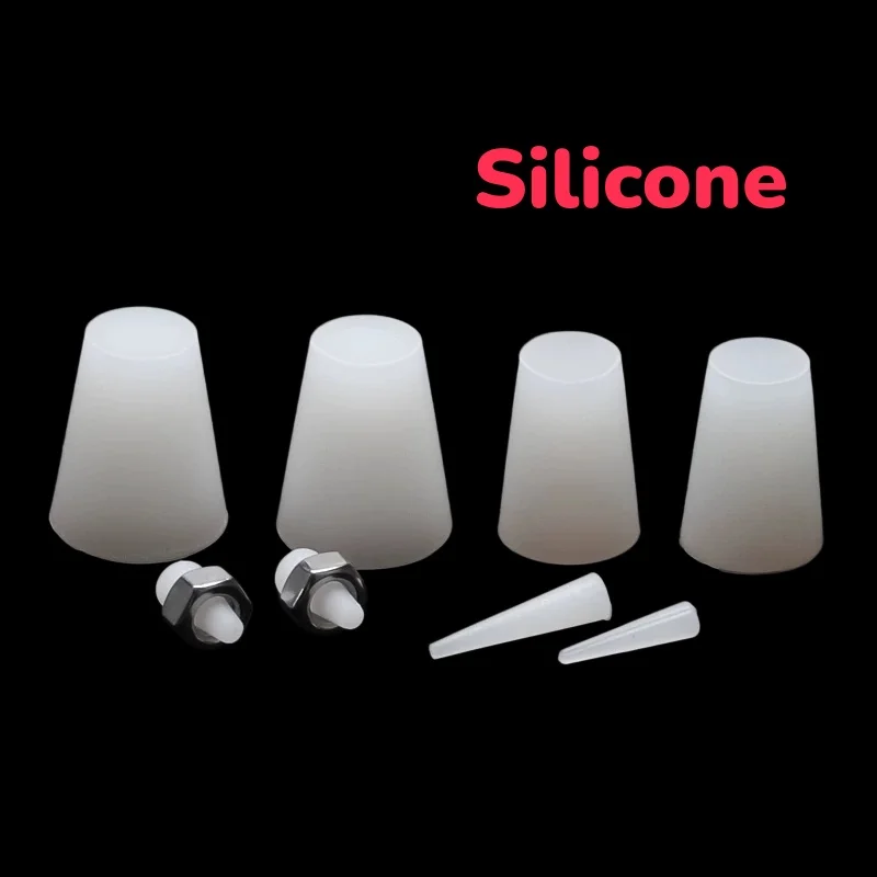 0.4mm~36mm For Anodising Solid White Solid Silicone Plug High Temp Rubber Conical Stopper Oxidized Rubber Spray Sealing Plug