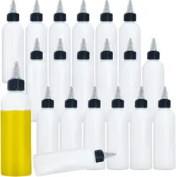 20Pcs 30ml/60ml/100ml/120ml/150ml Plastic PET Juice Liquid Capacity Dropper Bottles Twist Top Cap Tattoo Pigment Ink Containers