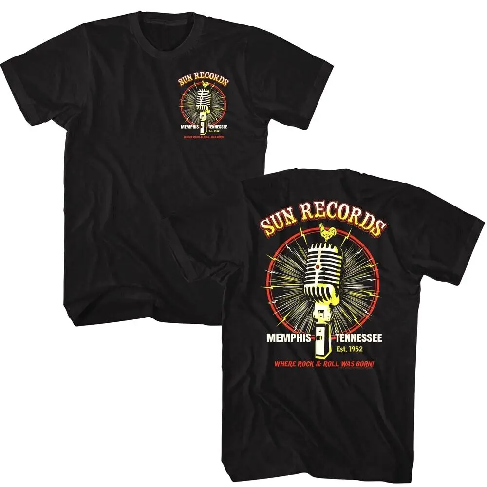 Sun Records Microphone Burst Men'S T Shirt Rock'N'Roll Was Born Memphis Tn