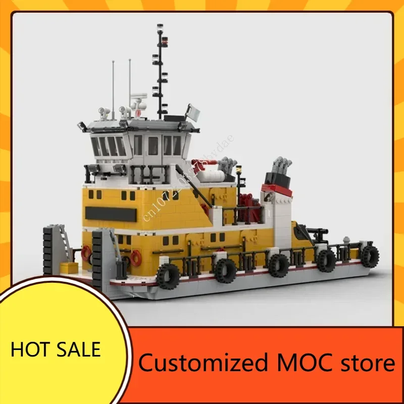 

2454 шт. MOC City Port Hot City Pusher Barge пазлы креативные игрушки на день рождения, праздник, Рождество, подарки, игрушки для детей в возрасте