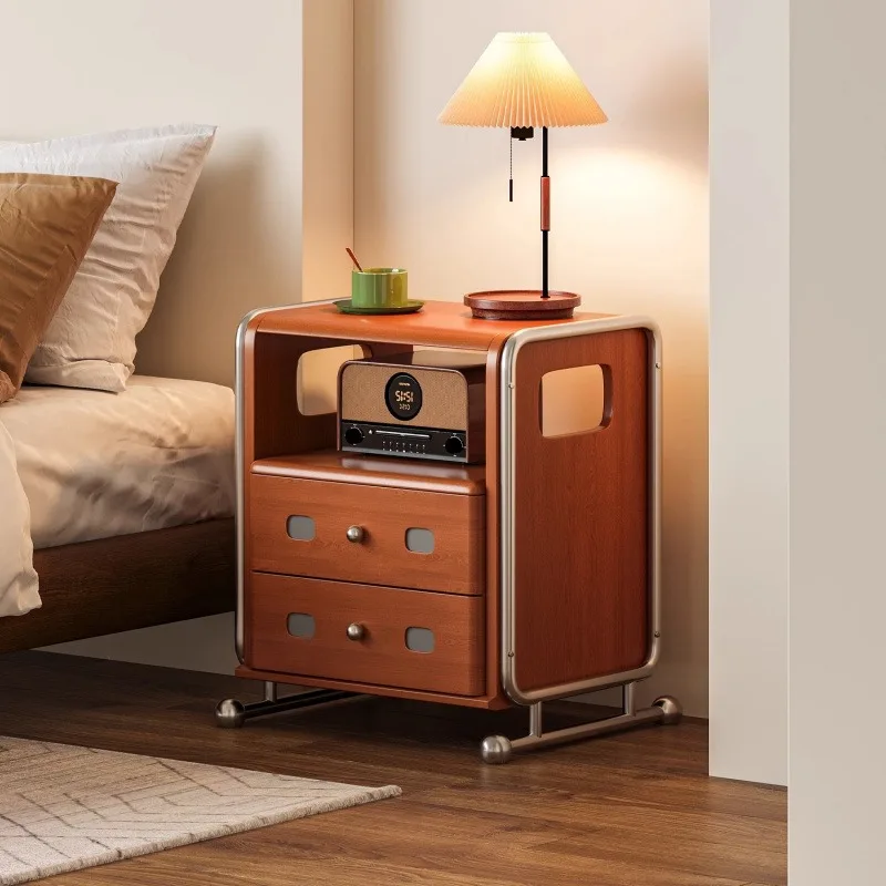 

Solid Wood Treasure Chest Nightstand Bedroom Sideboard Storage Cabinet