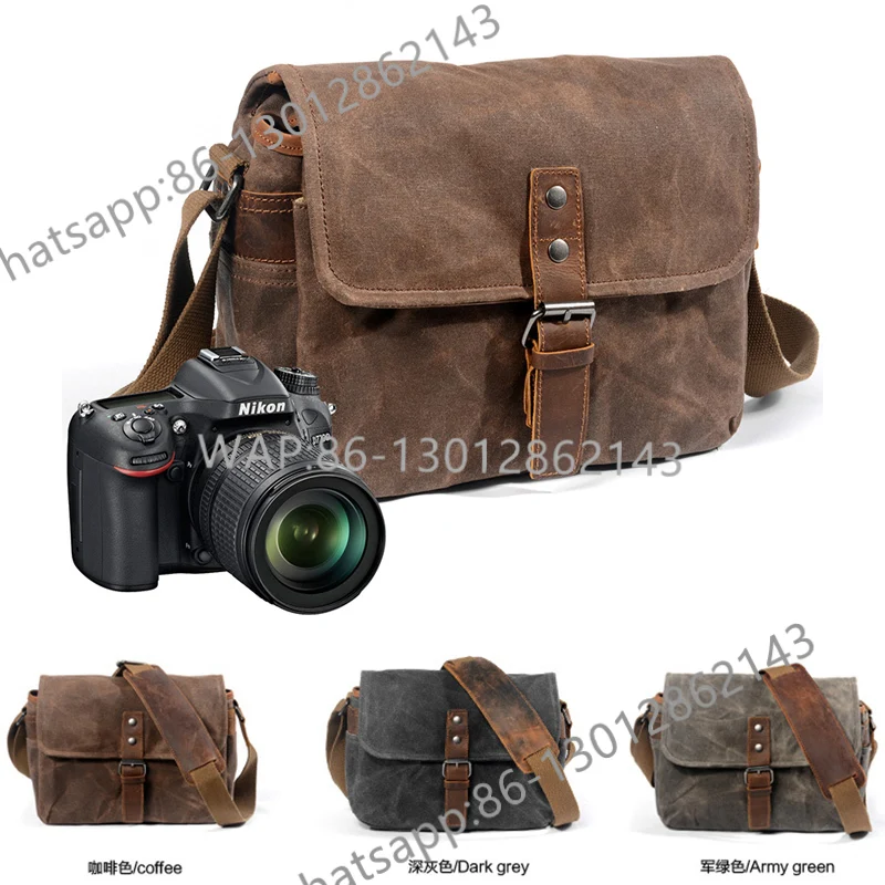Shoulder photo bag SLR canvas camera bag micro-single retro waterproof, digital storage bag