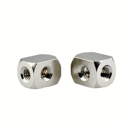 M5-M5-M5 /M-5TA/  M5*0.8 Brass 3- Way 4-Way Union Pneumatic Hose Connector 13*10*10 Metal Fittings M5 Copper Nickel Plated Joint
