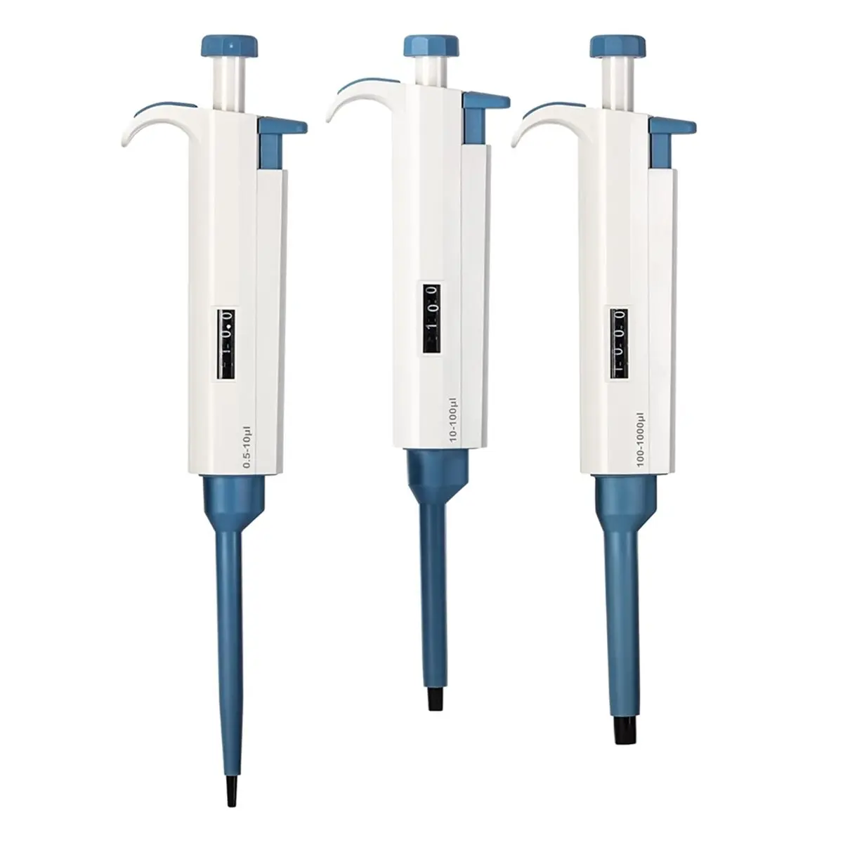 A757FHOT]Micropipette Kit Adjustable Single Channel Pipette 0.5-10µl 10-100µl 100-1000µl, 3 Pcs SC Pipettors for Lab Use