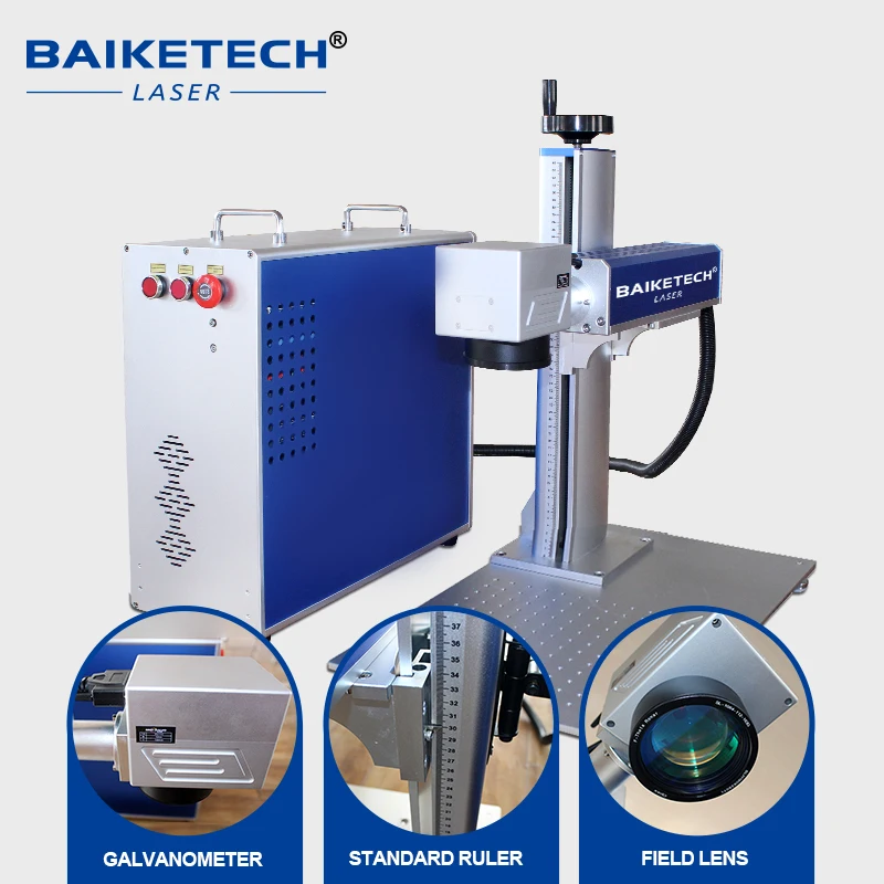 Raycus Desktop Fiber Laser-markering Marker Machine voor Metaal Roestvrij Staal Koper Aluminium 20W 30W 50W 70W 100W
