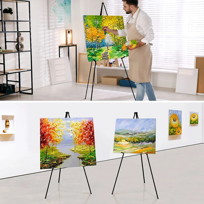 

Easy Folding Artist Painting Easel Tripod Holder Portable Student Painting Display Stand Metal Rack Holder Desk Easel