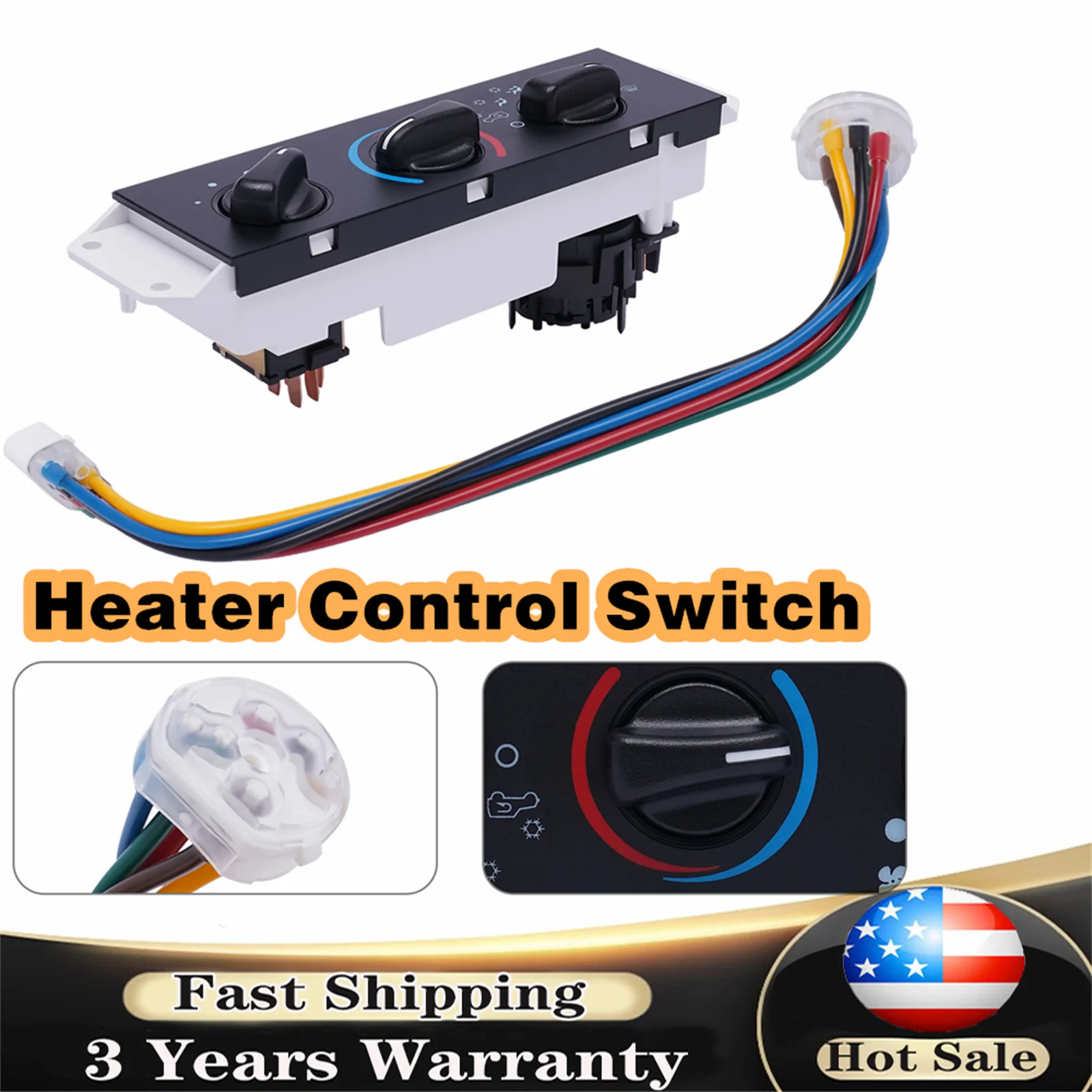 

For 2005-2006 Jeep Wrangler A/C Panel Heater Climate Control Switch Adjust Knob Unit 55056558AA 2.4L 4.0L Car Accessory