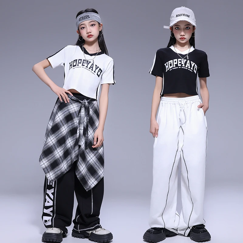 Mädchen Hip Hop Oversize T-shirt Jogger Hosen Jungen Coole Streetwear Kleidung Set Kinder Kinder Jazz Street Dance K-pop Kostüme