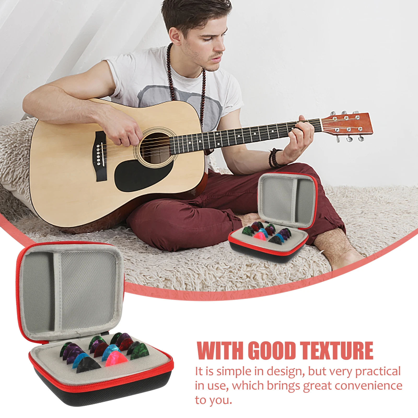 

Pick Storage Box Plectrum Container Guitar Picks with Case Performance Supplies Accessory