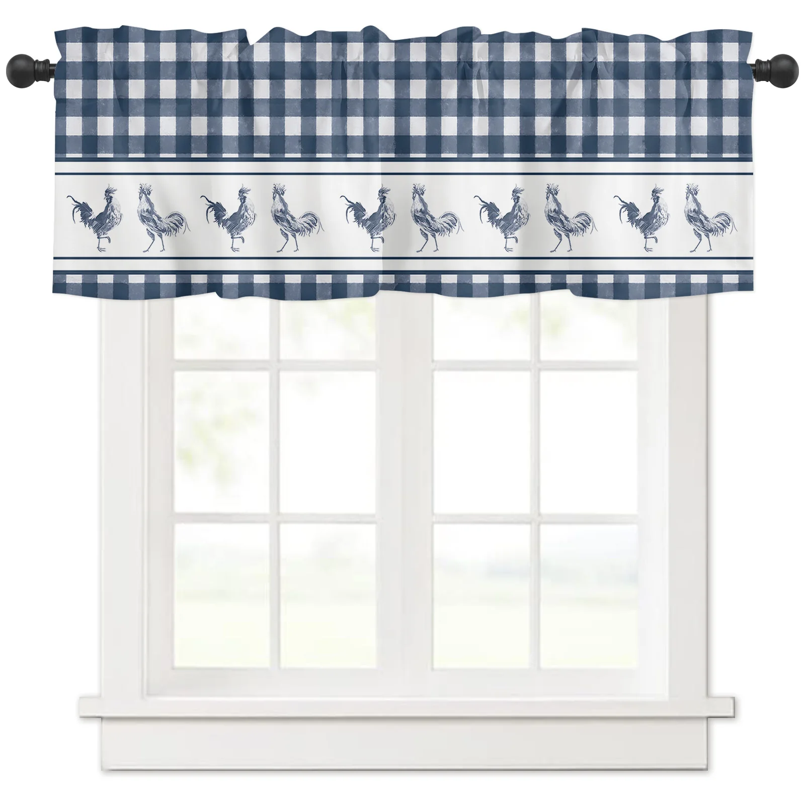 

ZEDLIYU Valances for Windows Kitchen Living Room Small Window Valance Vintage Farm Animal 1 Panel, 54 x 18 Inch