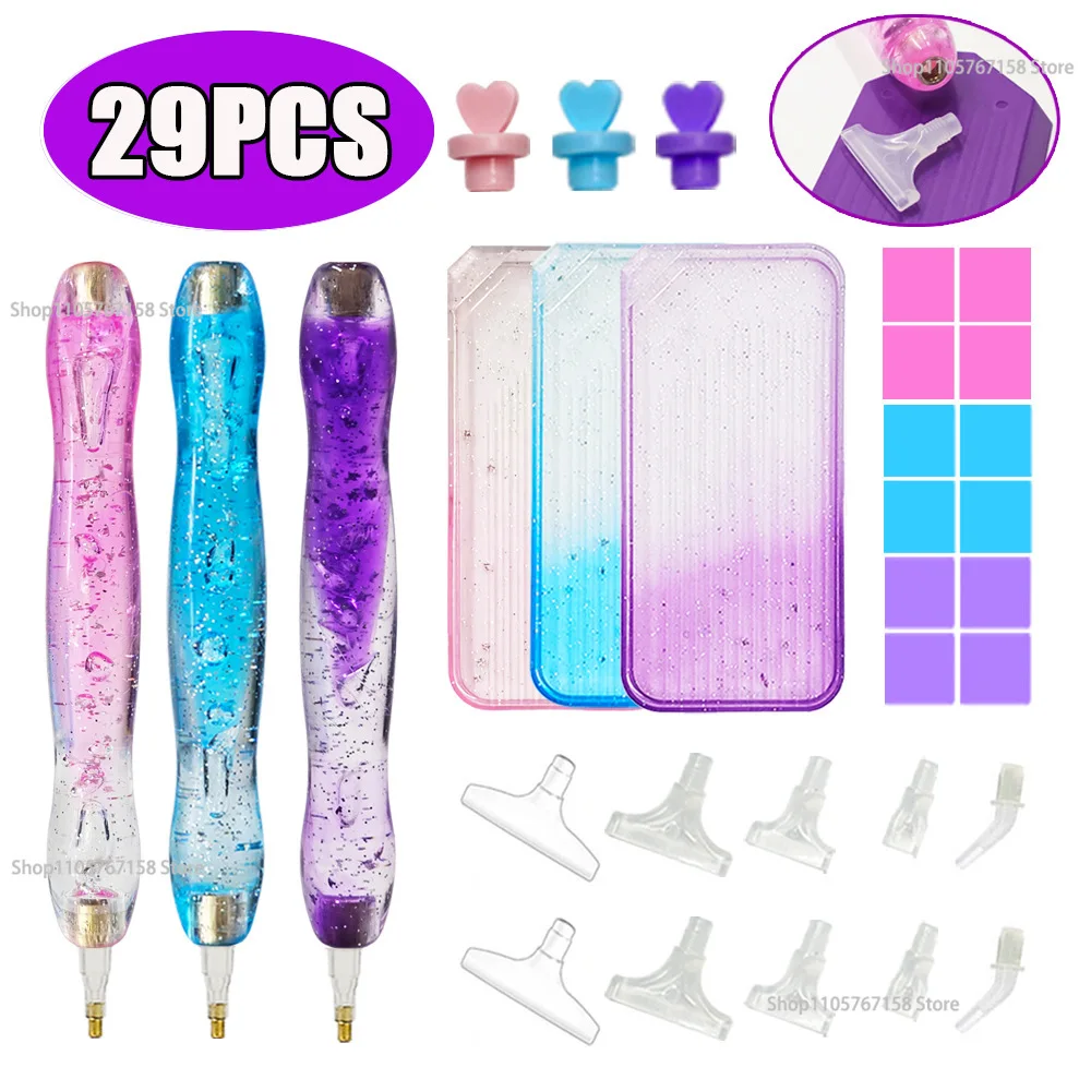 New Diamond Painting Pen Set,DIY Hand Tool Accessories With Multifunctional Tips Embroidery Beading Plates Drill Storage
