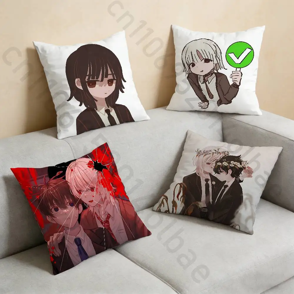 

S-Saihate S-Station Game Pillow Case Square Double-Sided Printing Short Plush Sofa Cushion Cover Bedroom Bedside Pillow