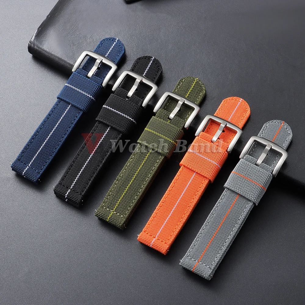Double Layer Elastic Nylon Strap for Omega for Seiok 20mm 22mm Nylon Sailcloth Watch Band Expansion Watch Women Men's Bracelet