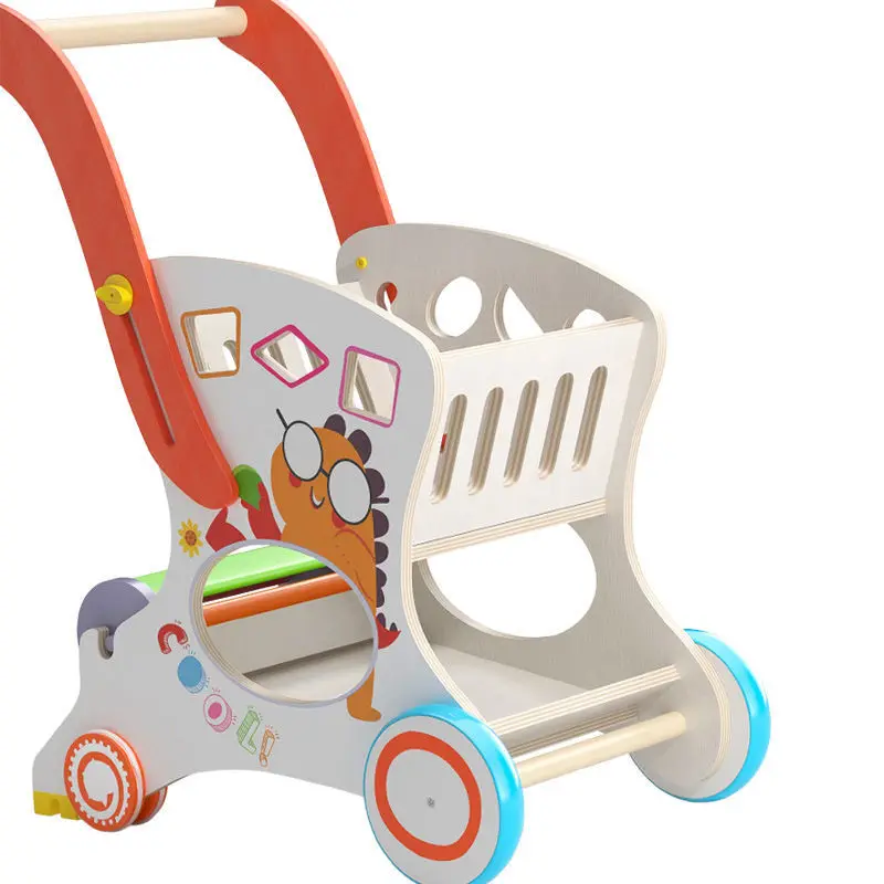 Walker new multi-function children push toy shopping cart toddler wooden supermarket cart toy car