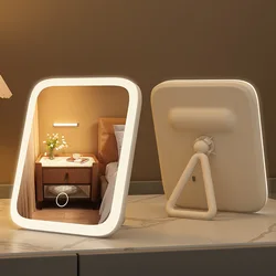 LED Smart Student dormitorio Desktop Fill Light piccolo specchio, specchio per il trucco con luce, specchio da toeletta per camera da letto per ragazze