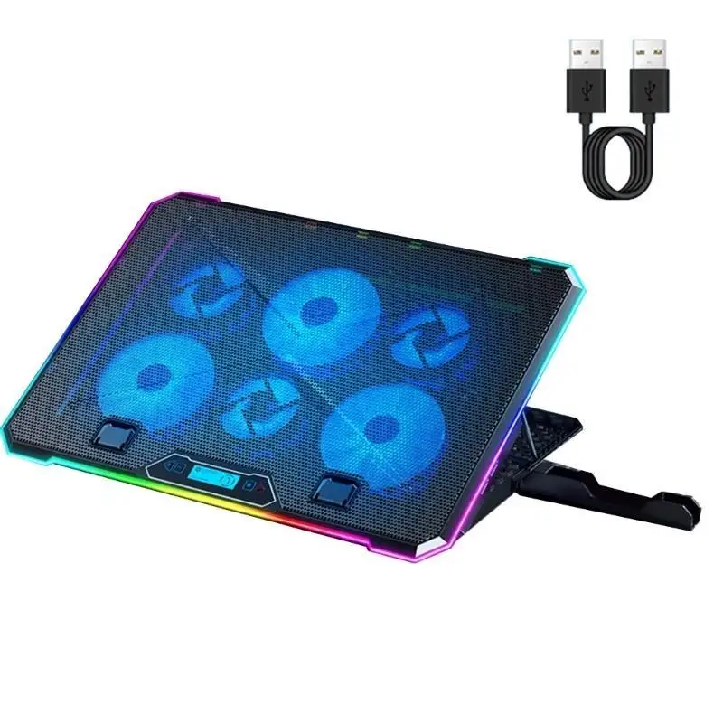 R53C Lightweight Laptop Cooling Pad Adjustable Height Laptop Fan Cooler