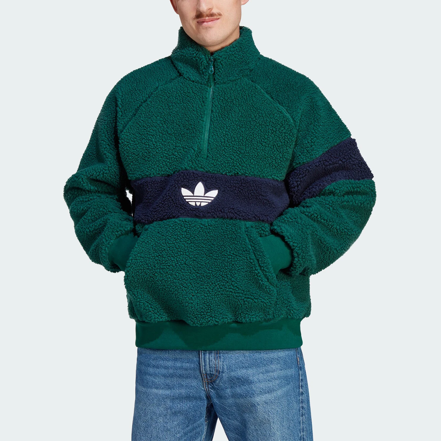 Adidas genuine clover men's fashionable fleece pullover sports sweatshirt IM4659