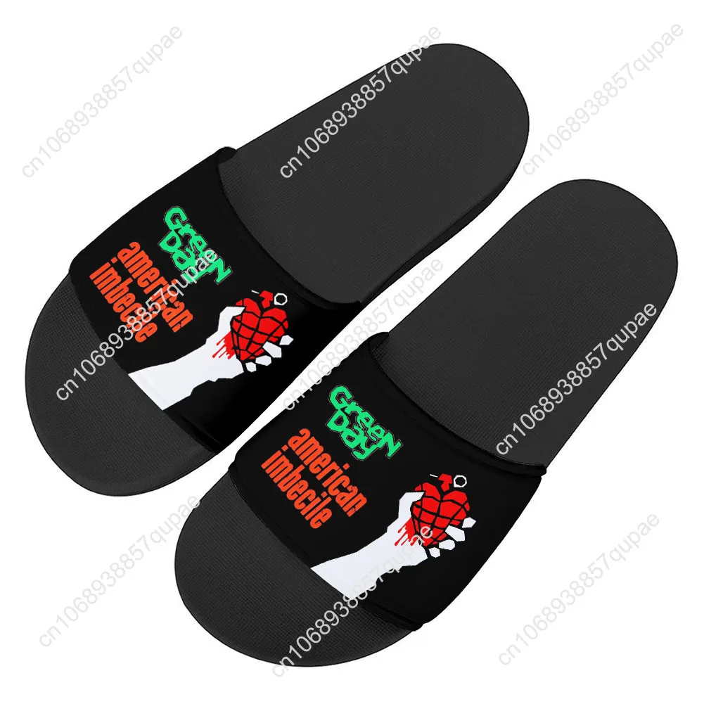 

Green Day Pop Rock Band Slippers Home Water Shoes Men Women Teenagers Beach Pool Sandals High Quality Custom Summer Slipper
