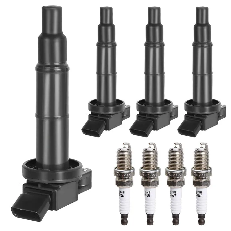 

Автомобильная 4x катушка зажигания и 4x иридиевая свеча зажигания для Toyota Camry Highlander RAV4 Matrix Solara Scion TC xB 2002-2012 2,4 L4 UF333