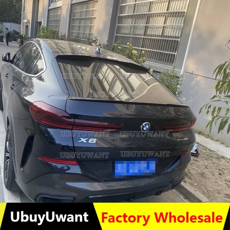 

UBUYUWANT для BMW X6 G06 серии 2020 2021 2022 2023 + спойлер на крышу багажника губа крыла ABS глянцевый черный Автомобильный Стайлинг