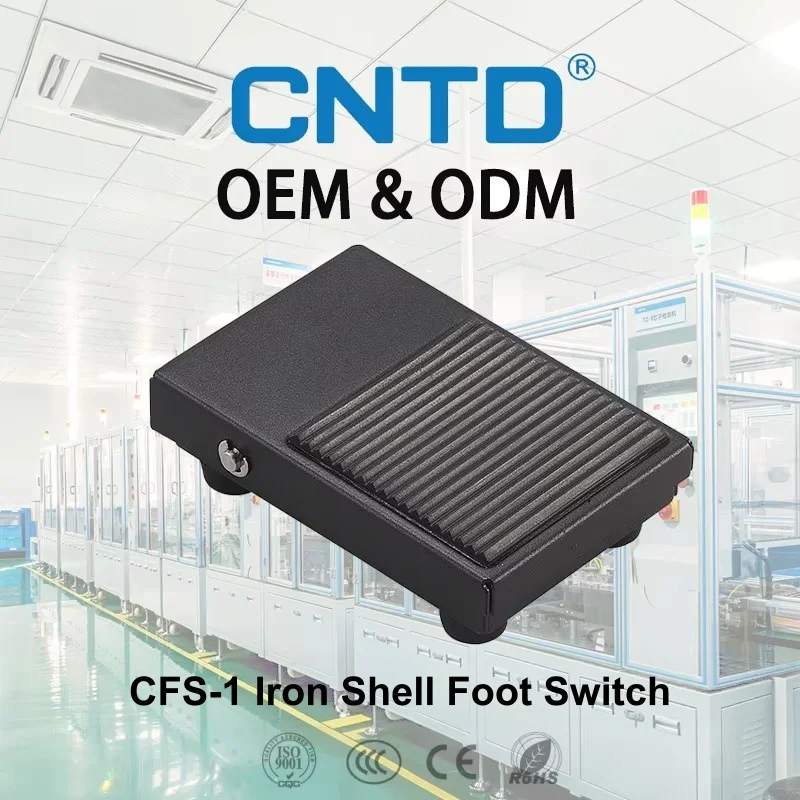 CNTD CFS-1 Foot Switch Pedal Momentary 1NO 1NC 10A 250V Iron No Cable or 1M 2M 3M Cable Industrial Micro Switch