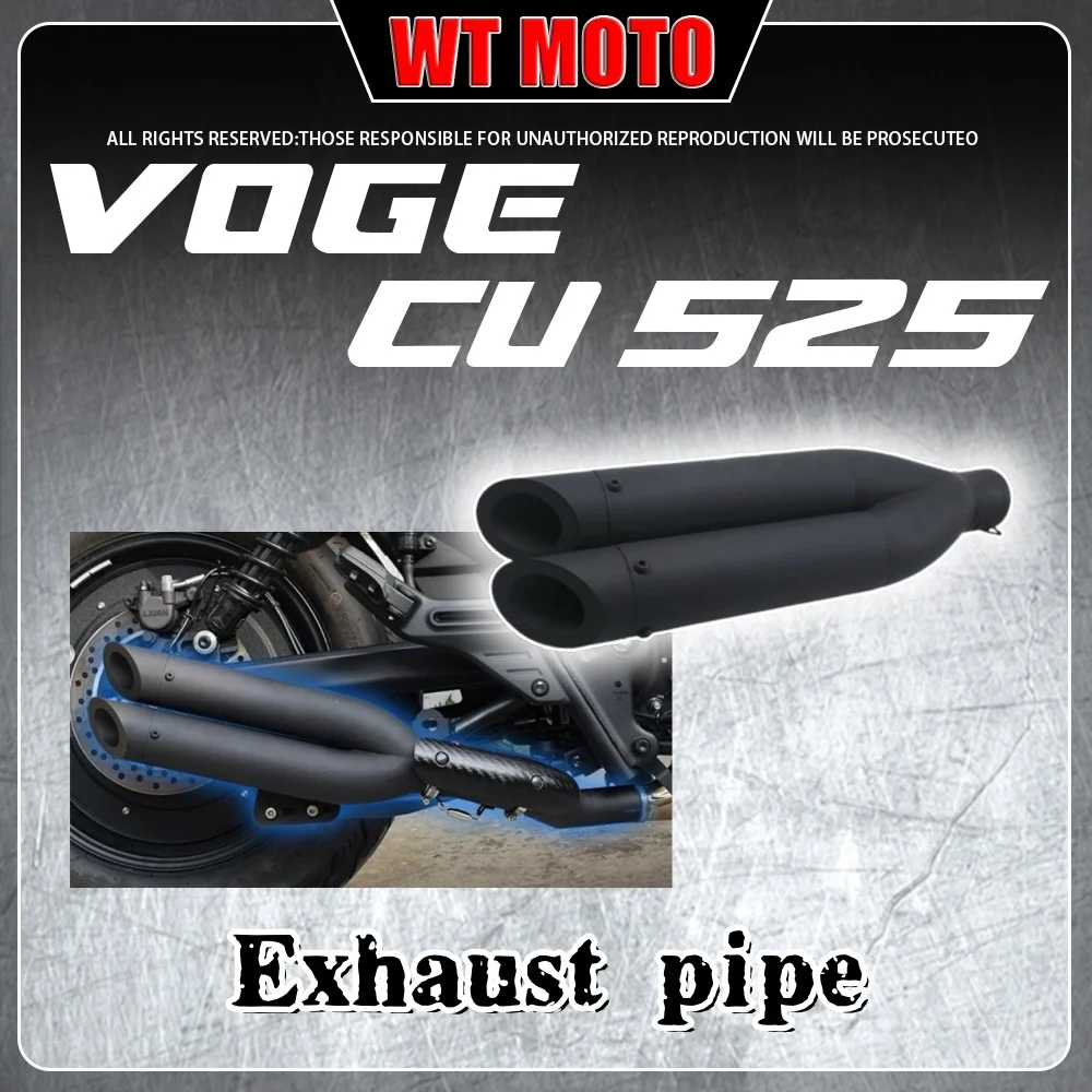 

For VOGE CU525 Customized One Out Two VH Exhaust Pipe Middle/Tail Section Sound Deep and Thick Accessories for voge cu525 525cu