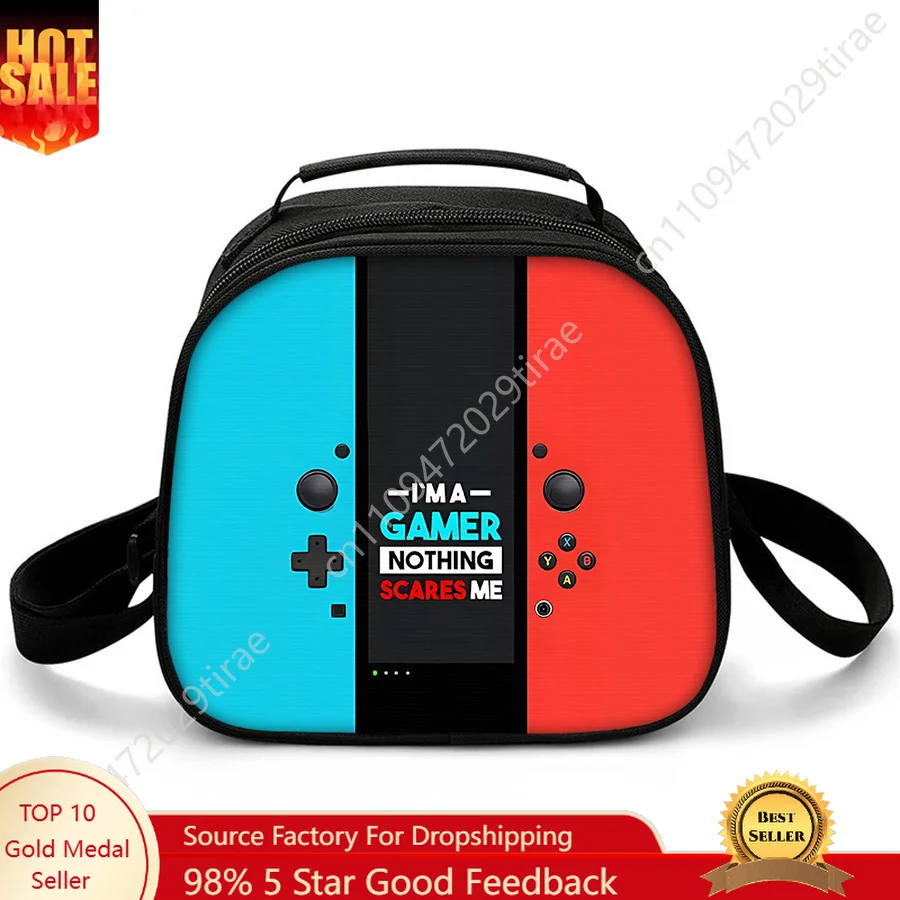 Games Console Shoulder Strap Insulated Lunch Bag Student Bento Food Container Bags Reusable Thermal Cooler Lunch Boxes For Work