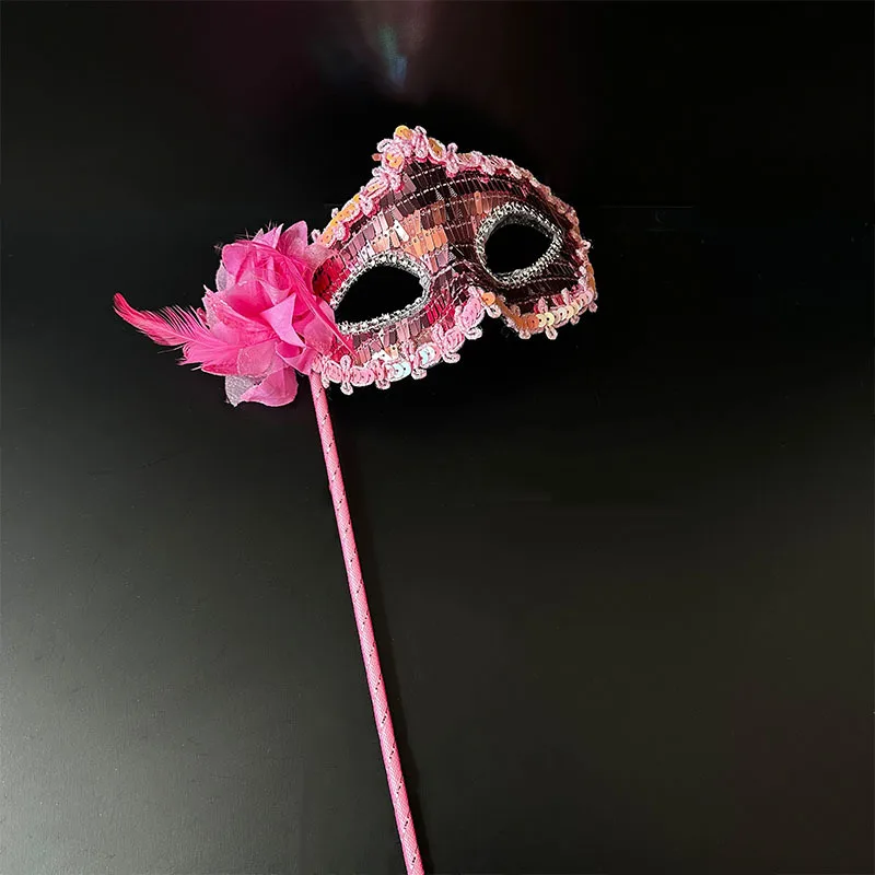 Sequin Mask Handheld Ball Mask Party Mask Decorative For Party Accessory Photo Booth Costume Party