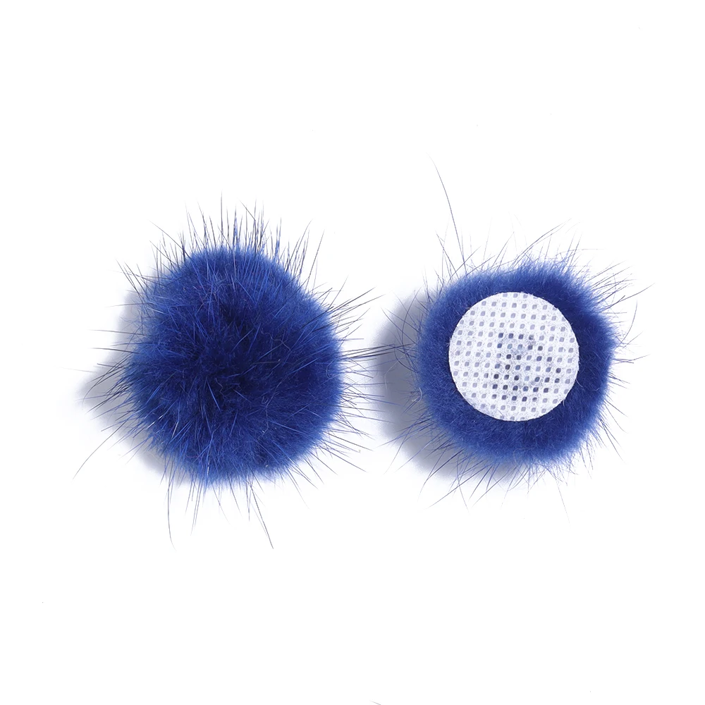 10Pcs 3cm Mink Hair Disc Buckle Ball Faux Fur Pompom Balls For DIY Handmade Crafts Key Buckles Clothing Hair Jewelry Accessories