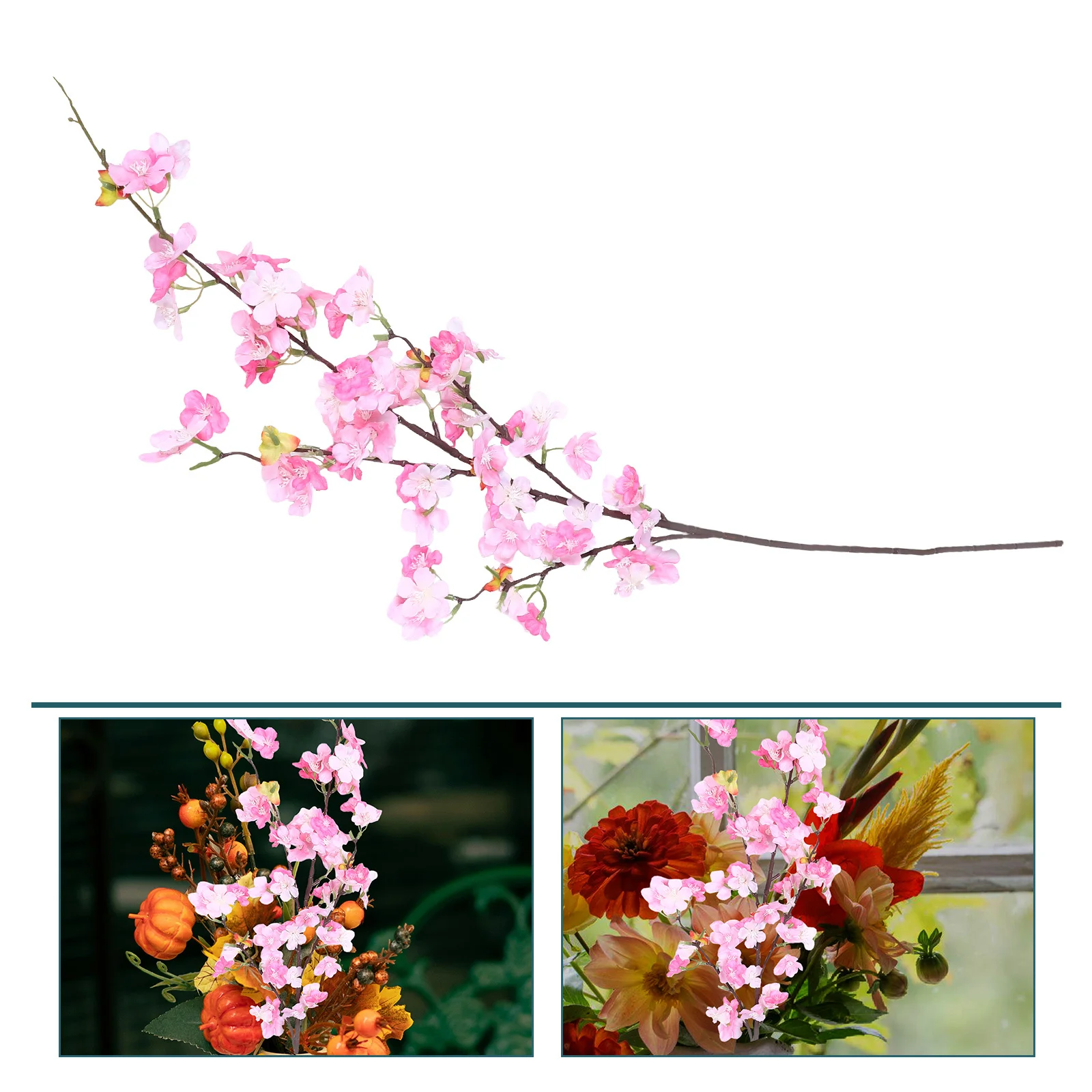 

Artificial Cherry Blossom Fake Flowers Spring Peach Bouquet Indoor Wedding Party Home Table Decoration Artificial Cherry Blossom