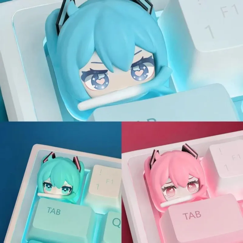 Hatsune Miku Tastenkappen Anime Cartoon Druck Zubehör Kawaii Desktop-Tastatur Dekoration Niedliche Tastaturkappen Feiertagsgeschenke